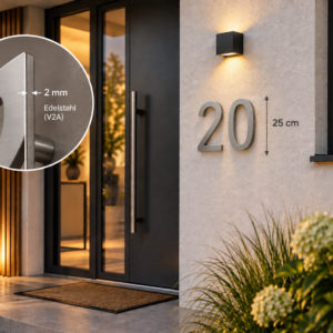 HAUS mit NUMMER 2 mm Edelstahl