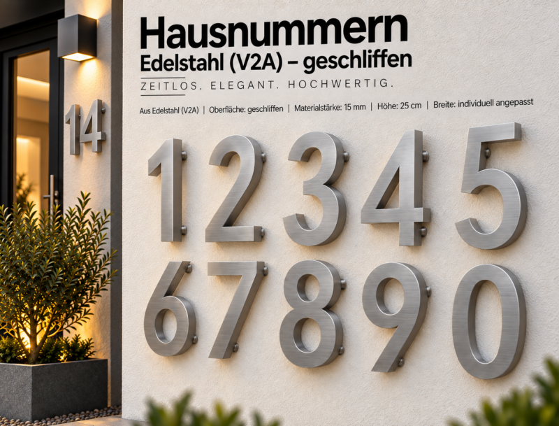 HAUSNUMMERN 15 mm Edelstahl