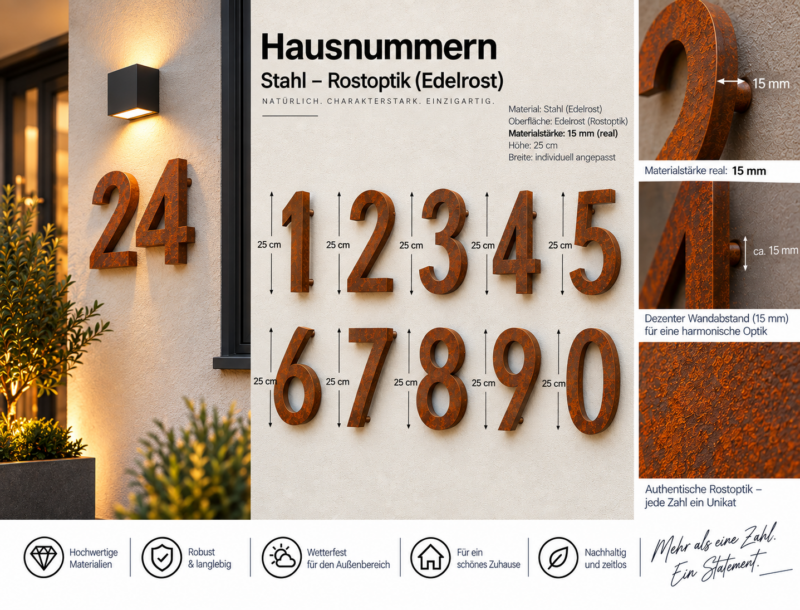 HAUSNUMMERN 15 mm Rostoptik