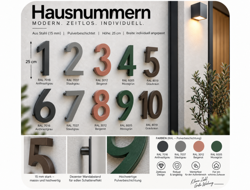 HAUSNUMMERN 15 mm Stahl