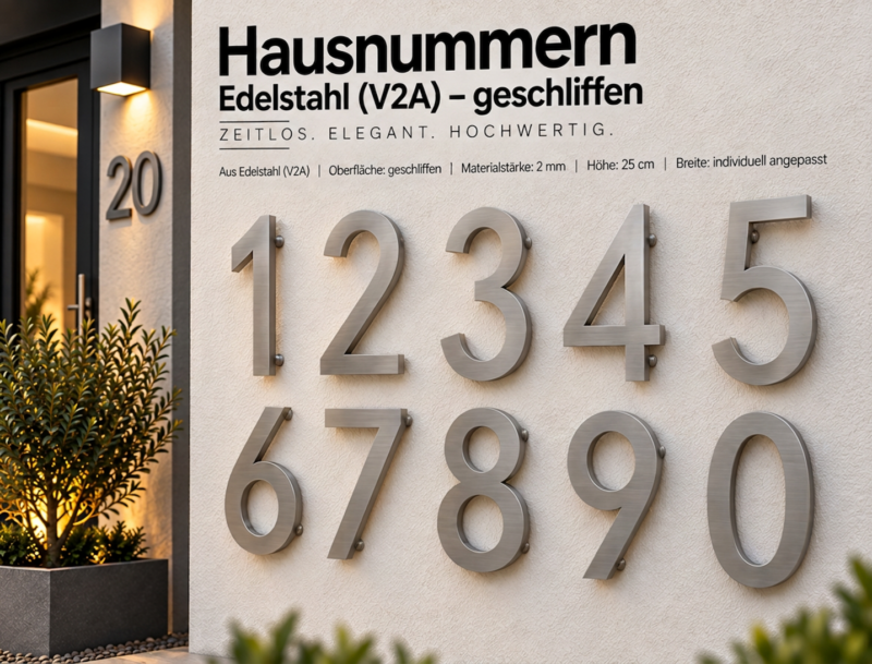 HAUSNUMMERN 2 mm Edelstahl HAUSNUMMERN 2 mm Edelstahl