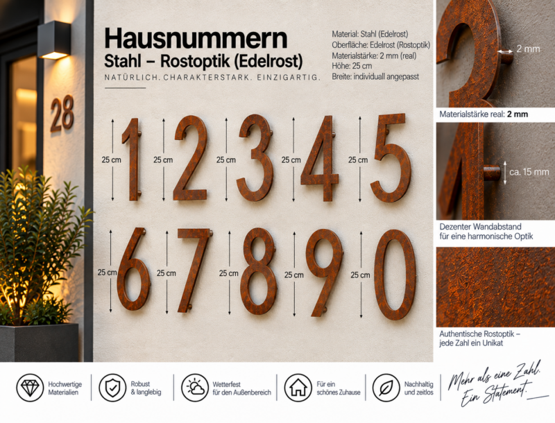 HAUSNUMMERN 2 mm Rostoptik