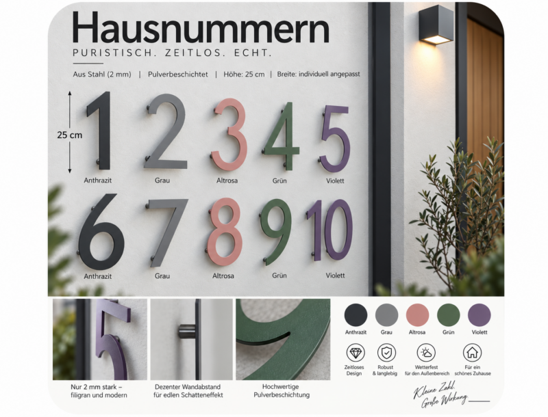 HAUSNUMMERN 2 mm Stahl HAUSNUMMERN 2 mm Stahl